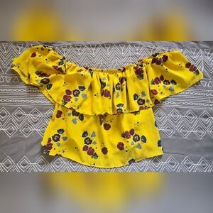 Zara Trafaluc Collection Off The Shoulder Floral Top Size Medium